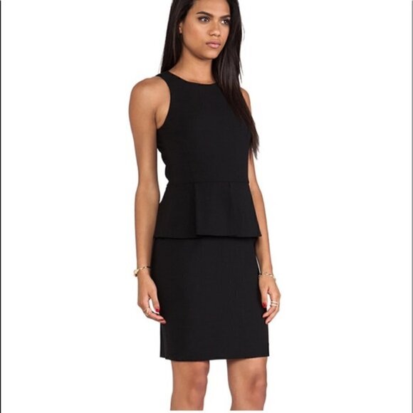 Theory Fefe Fitted Peplum Dress White Sz 0 work business professional classic - Picture 10 of 10